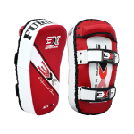 3X Sports Muay Thai Pad for Coaching, Kickboxing Curved Kick pad, Thai Pads Strike Shield ( Musashi Red/White )