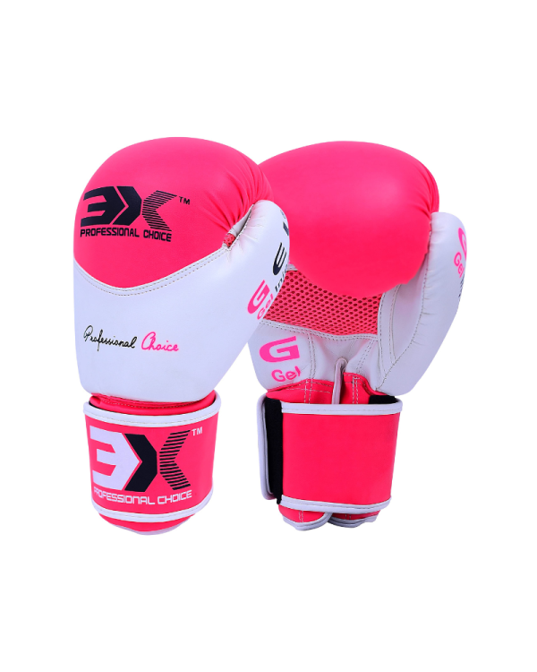 3X Sports X-3 Boxing Gloves-Pink/White