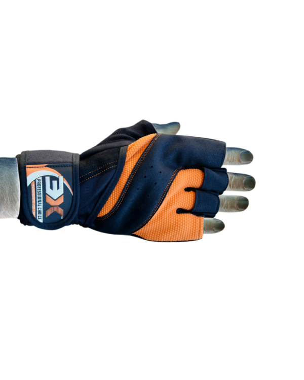 Gym Gloves - SLB Training Gloves with Full Wrist Support, Palm Protection and Extra Grip, Breathable Sport Gloves (Orange)