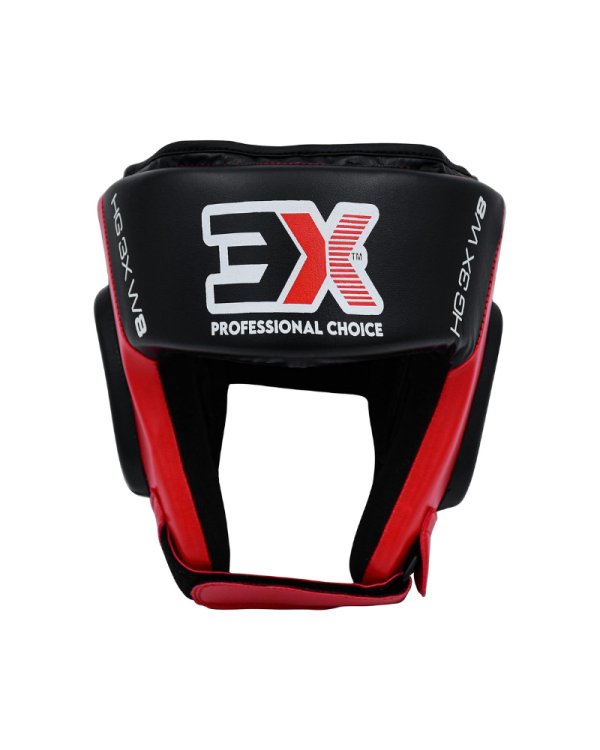 3X Sports Open Face Boxing Head Guard Red/Black