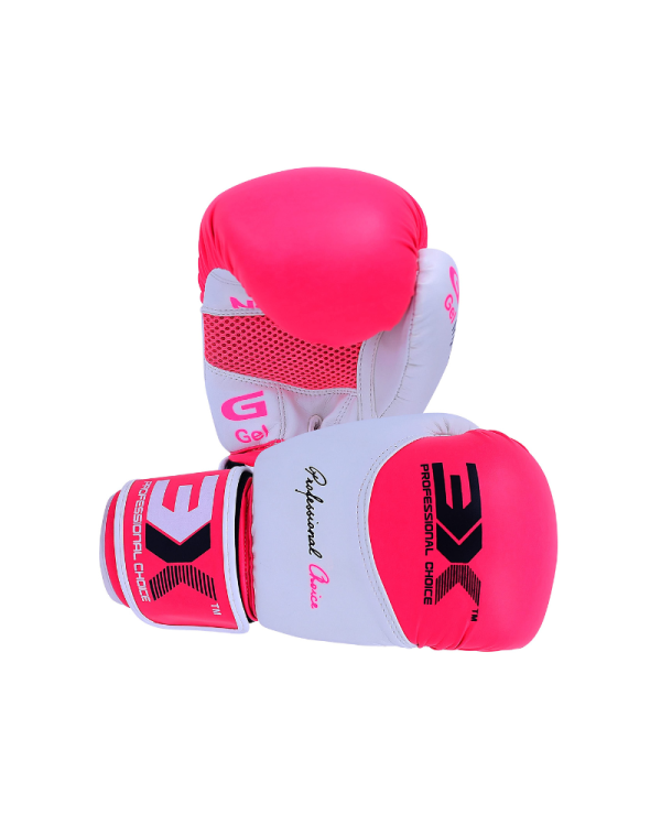 3X Sports X-3 Boxing Gloves-Pink/White