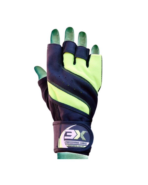 Gym Gloves - SLB Training Gloves with Full Wrist Support, Palm Protection and Extra Grip, Breathable Sport Gloves (Fluorescent)