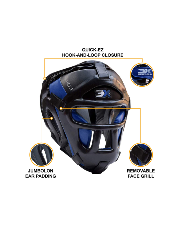 3X Sports Grill Boxing Headguard – Full Face Protection