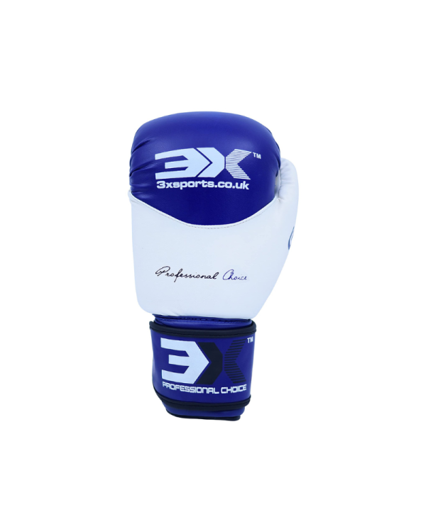 3X Sports X-3 Boxing Gloves-Blue/White