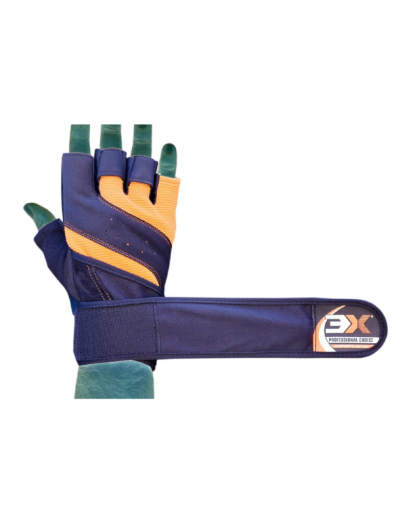Gym Gloves - SLB Training Gloves with Full Wrist Support, Palm Protection and Extra Grip, Breathable Sport Gloves (Orange)