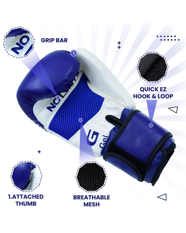 3X Sports X-3 Boxing Gloves-Blue/White