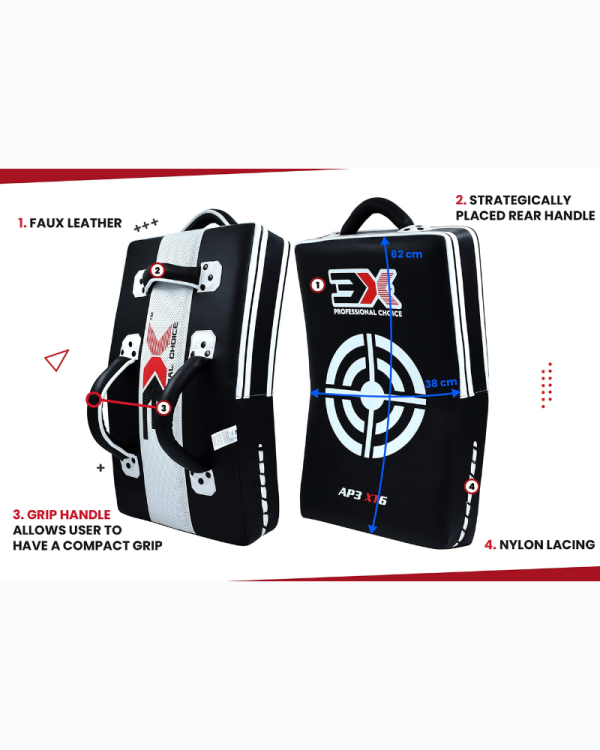 3X Sports Kick Shield Muay Thai Kickboxing (Black)