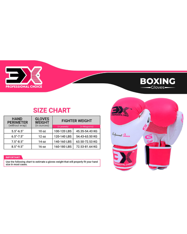 3X Sports X-3 Boxing Gloves-Pink/White
