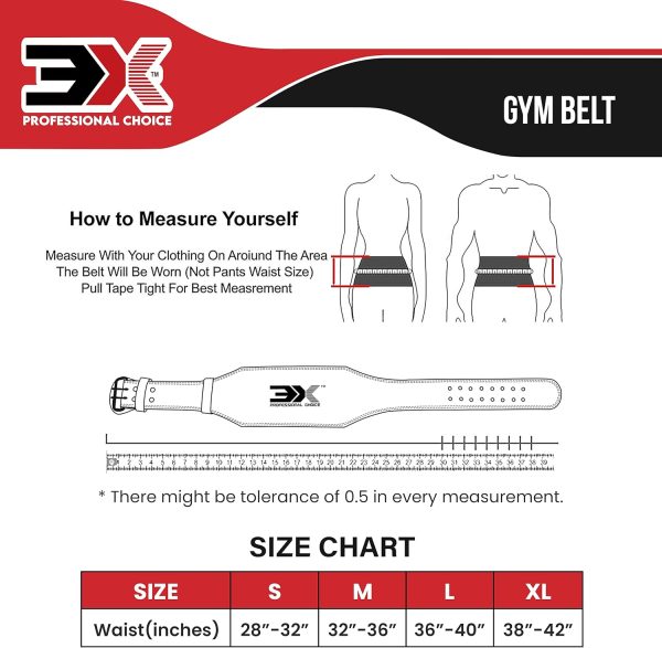 3X Sports Weight Lifting Belt – 6 inches