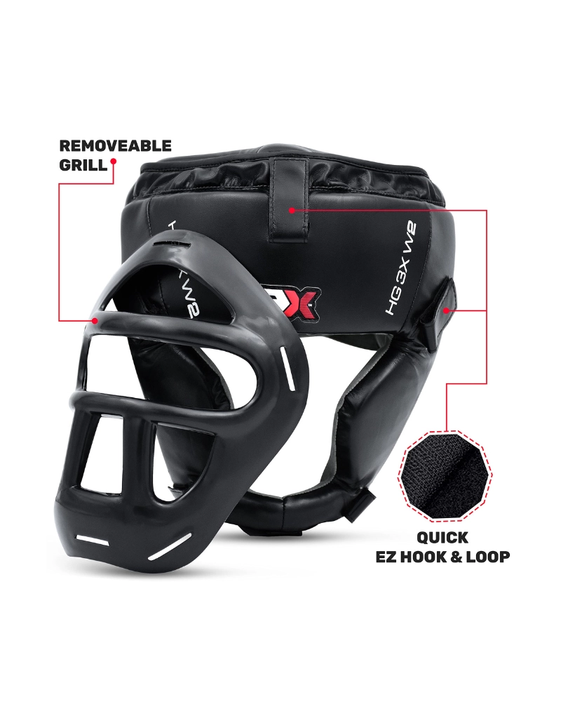 3X Sports Grill Boxing Headguard – Full Face Protection