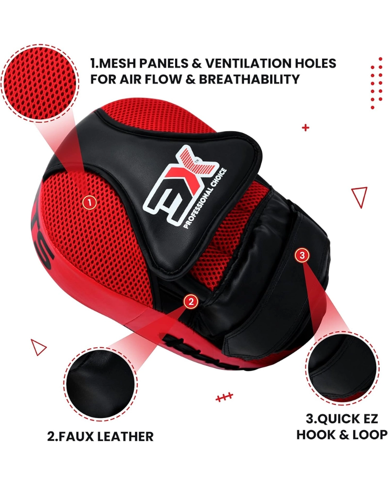 3X Sports Boxing Focus Pads - Red/Black