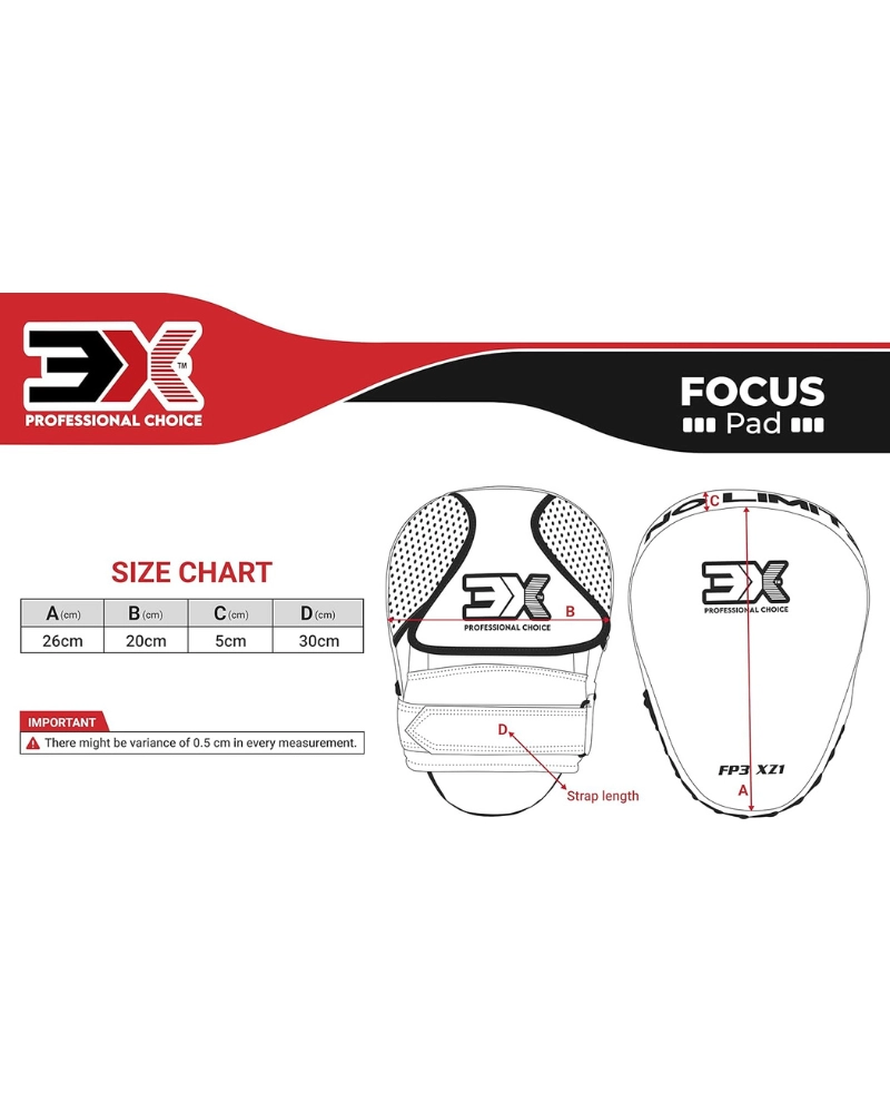 3X Sports Boxing Focus Pads - Red/Black