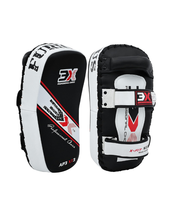 3X Sports Muay Thai Pads for Coaching ( Musashi White/Black )