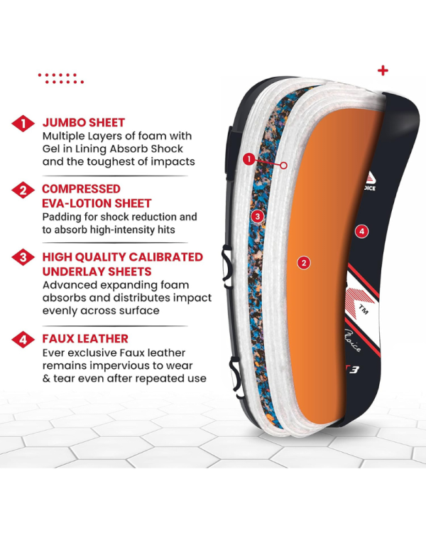 3X Sports Muay Thai Pads for Coaching ( Musashi White/Black )