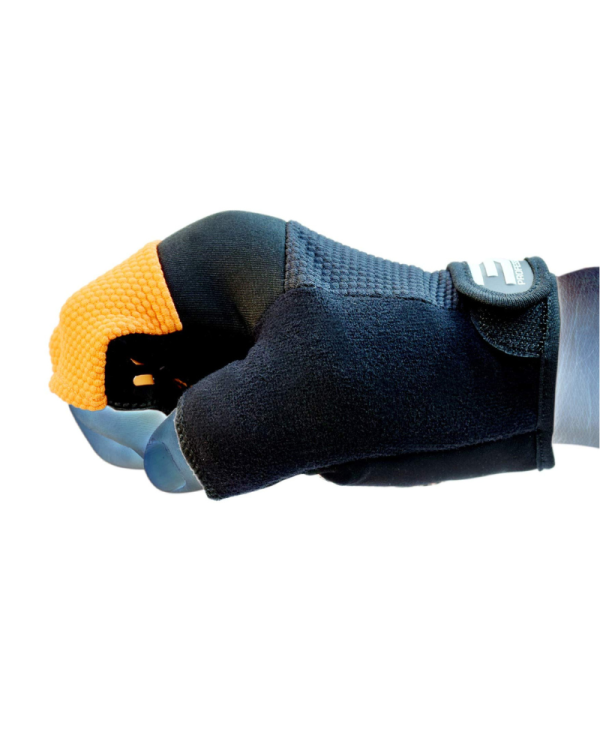3X Sports Weight Lifting Training Gym Gloves Muay Thai Kick Training Sparring Punch Bag Mitts (Orange/Black)