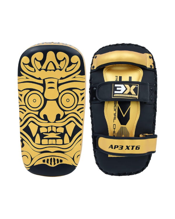 3X Sports Musashi Kick Pad Golden Muay Thai Kick Pads