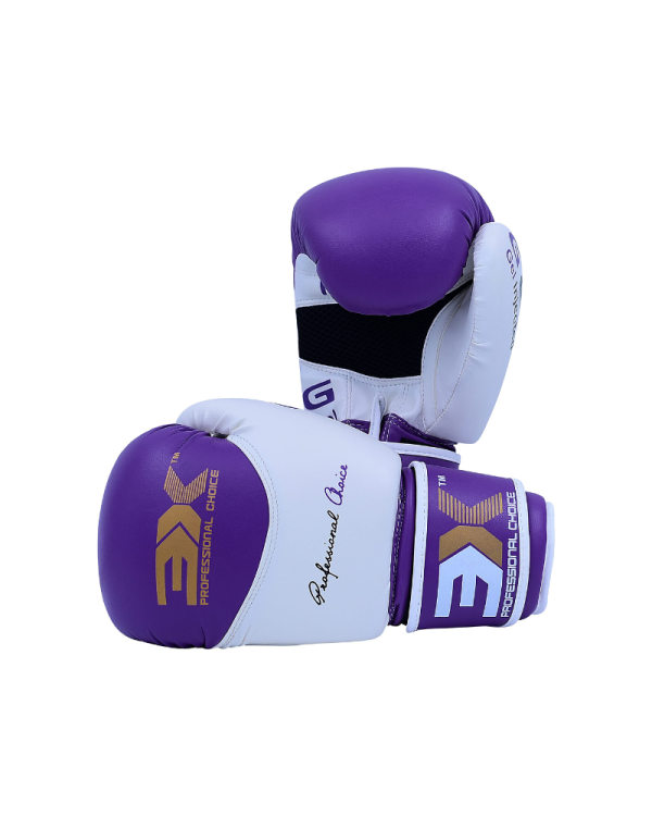 3X Sports X-3 Boxing Gloves-Purple/White