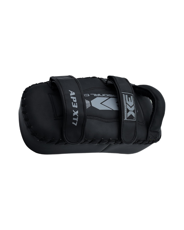 3X Sports Musashi Kick Pad Full Black Muay Thai Kick Pads