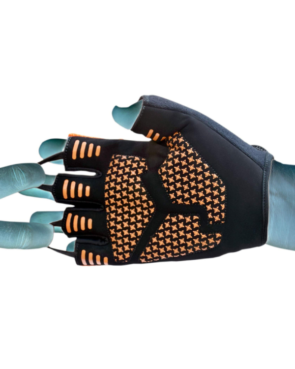 3X Sports Weight Lifting Training Gym Gloves Muay Thai Kick Training Sparring Punch Bag Mitts (Orange/Black)