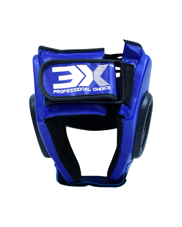 3X Sports Open Face Boxing Head Guard Blue/Black