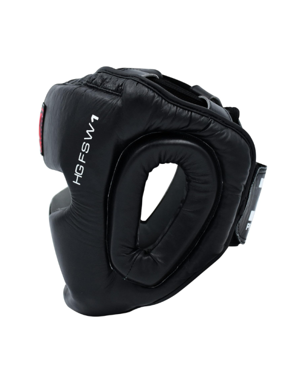 3X Sports Genuine Leather Boxing Head guard MMA ( Black )