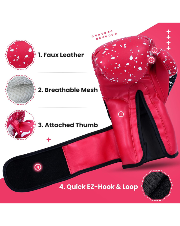 3X Sports Junior Boxing Gloves – Kids Training Gloves for Boxing ( Pink )