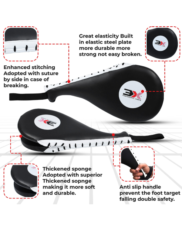 3X Sports Taekwondo Kick Pads-Black