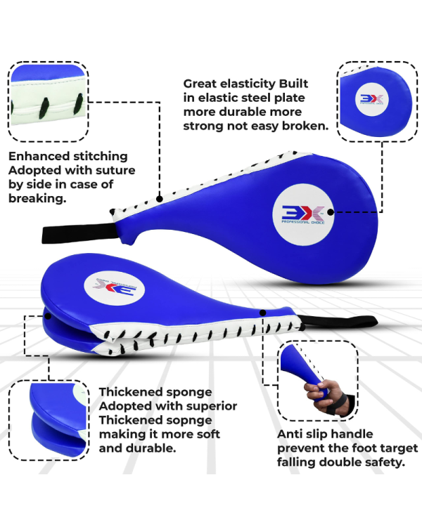 3X Sports Taekwondo Kick Pads-Blue