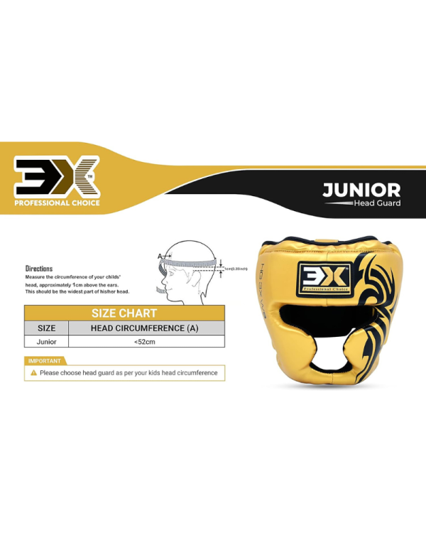 3X Sports Kids Headguard for Boxing (Golden)