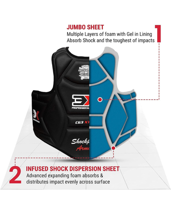 3X Sports Boxing Chest Guard T4 Black
