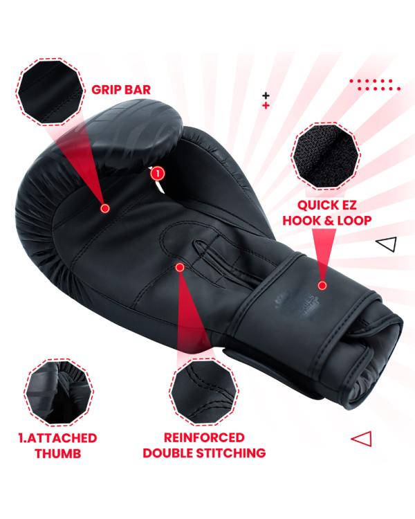 3X Sports Musashi Boxing Gloves-Black