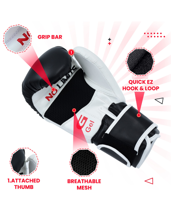 3X Sports X-3 Boxing Gloves-Black/White