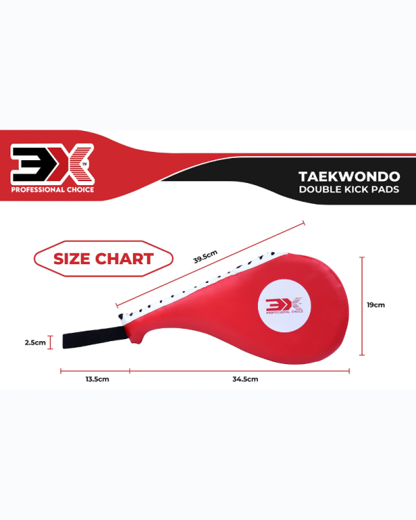3X Sports Taekwondo Kick Pads-Red