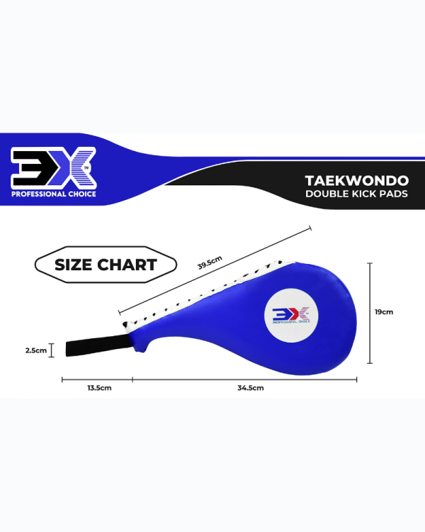 3X Sports Taekwondo Kick Pads-Blue