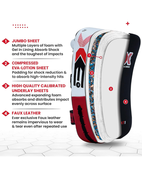 3X Sports RD Kick Pad – Curved Muay Thai Pad for Kickboxing