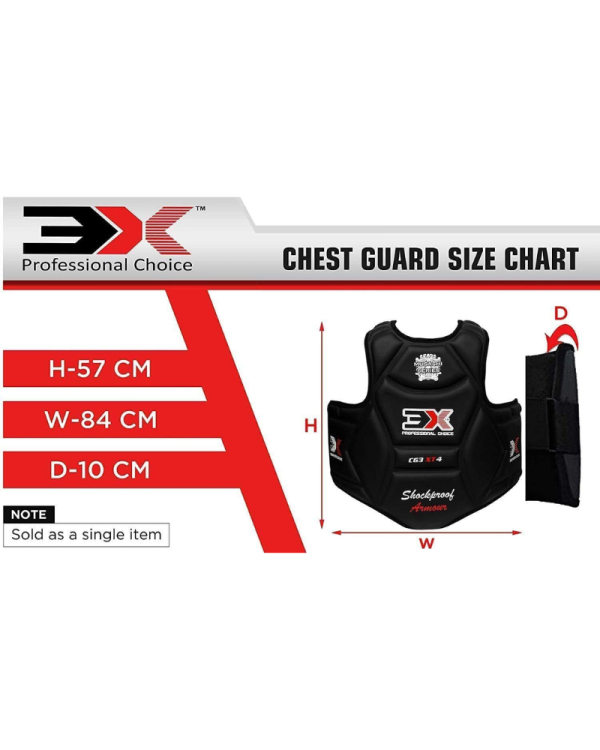 3X Sports Boxing Chest Guard T4 Black