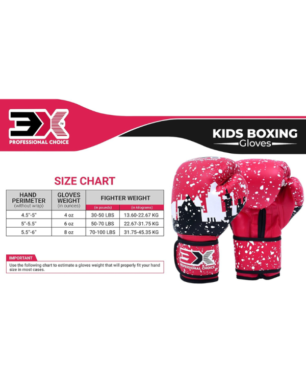 3X Sports Junior Boxing Gloves – Kids Training Gloves for Boxing ( Pink )