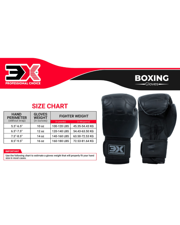 3X Sports Musashi Boxing Gloves-Black