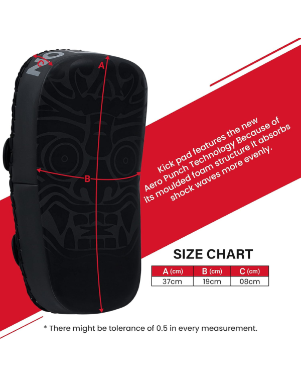 3X Sports Musashi Kick Pad Full Black Muay Thai Kick Pads