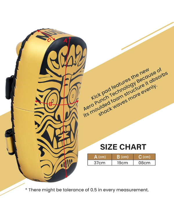 3X Sports Musashi Kick Pad Golden Muay Thai Kick Pads
