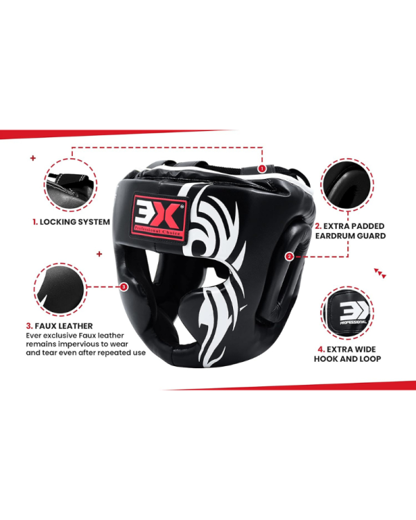 3X Sports Kids Headguard for Boxing (Black)