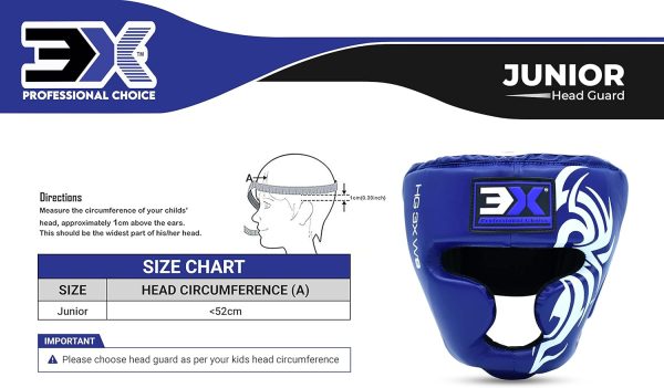 3X Sports Kids Headguard for Boxing (Blue)