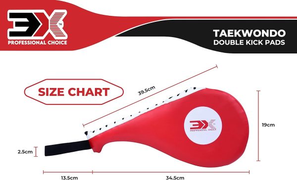 3X Sports Taekwondo Kick Pads-Red