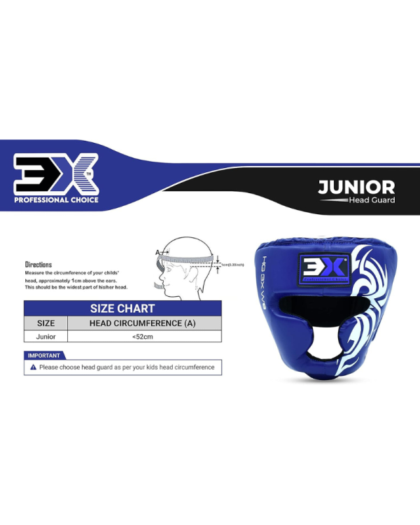 3X Sports Kids Headguard for Boxing (Blue)