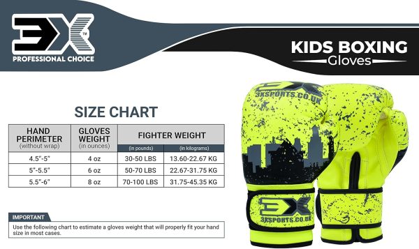 3X Sports Junior Boxing Gloves – Kids Training Gloves for Boxing