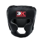 3X Professional Choice Genuine Cowhide Leather Boxing Headguard ( Black )