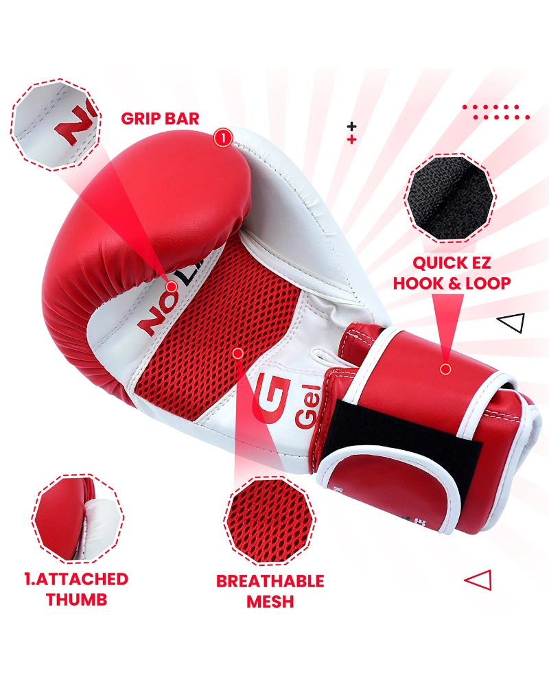 3X Sports X-3 Boxing Gloves-Red/White