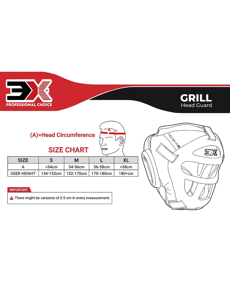 3X Sports Boxing Headguard with Grill – Full Face Protection