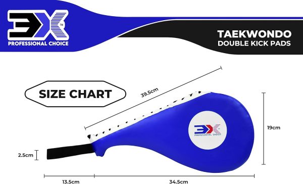 3X Sports Taekwondo Kick Pads-Blue