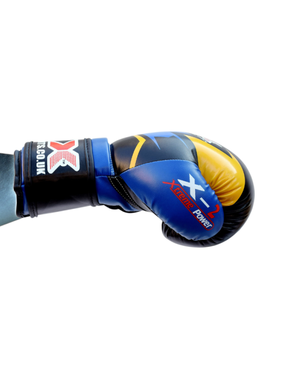 3X Sports Boxing Gloves, MMA Sparring Gloves Training Mitts Kickboxing, Fighting Gloves ( X2 Blue )